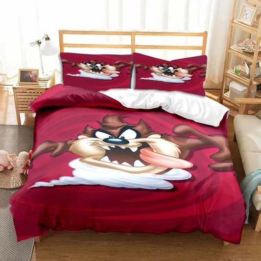 3D Print Cartoon Tasmanian Devil Fashion Bedding Set Double Twin King Duvet Cover Comforter Pillowcase Boys Girls Adults Bedroom