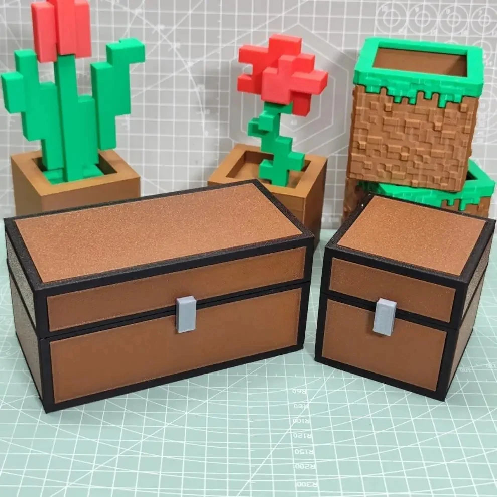 MC Storage Box Magnetic Pixel Cute Jewelry Organizer Mini Toy Trinket Case Block Style Desktop Decoration Sandbox Game Fans