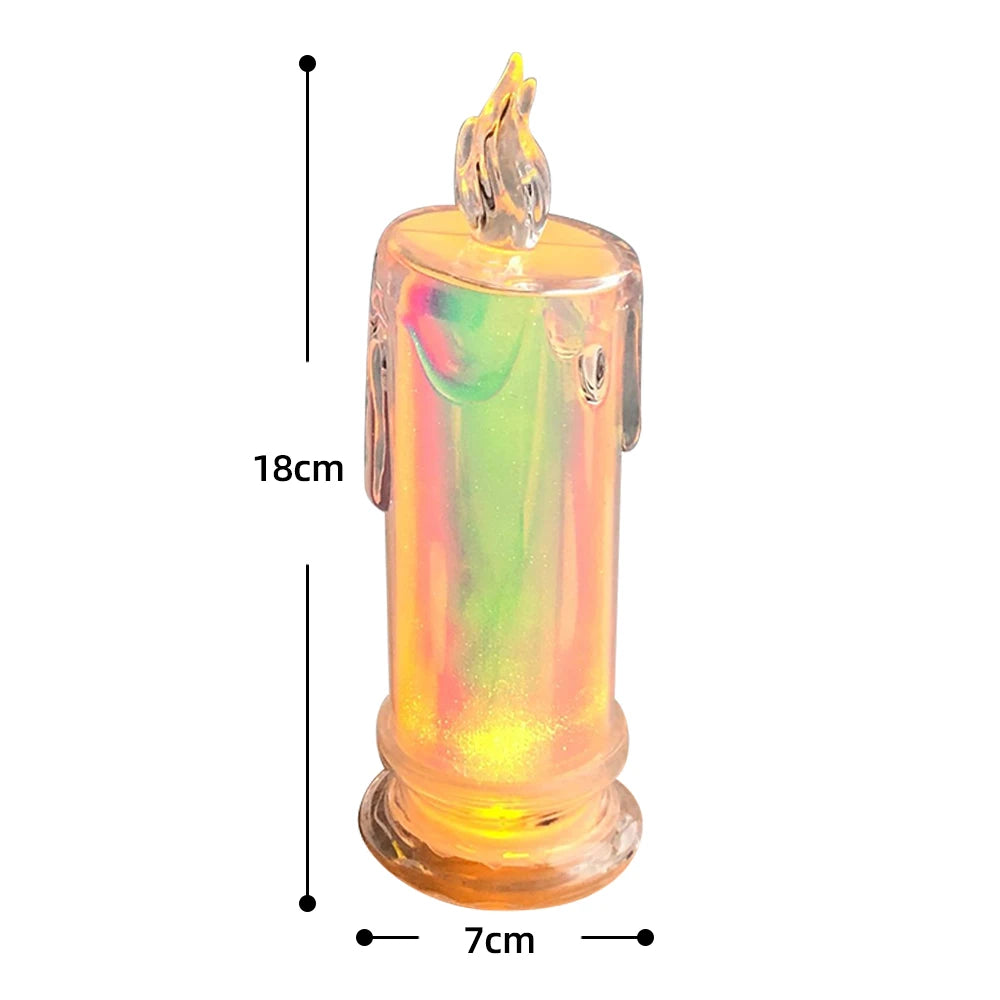 LED Candles Crystal Lamp Led Flameless Candles Operated Pillar Candles with Realistic Flame Light Desk Lamp Decorative Candles