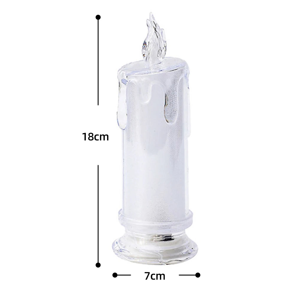 LED Candles Crystal Lamp Led Flameless Candles Operated Pillar Candles with Realistic Flame Light Desk Lamp Decorative Candles