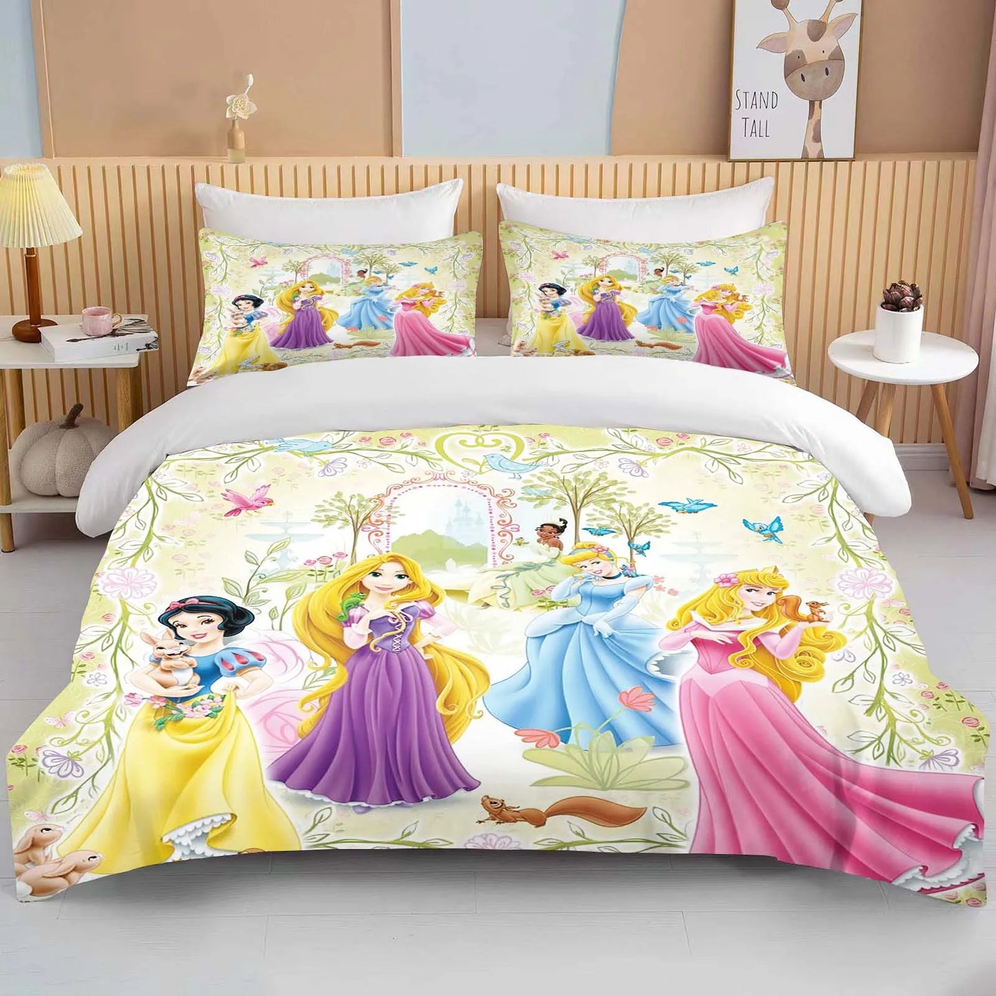 10 Sizes Disney Princess Printed Bedding Set Cartoon Anime Microfiber Bed Set Pillowcase Adult Bed Cover Bedroom Bed Set Duvet