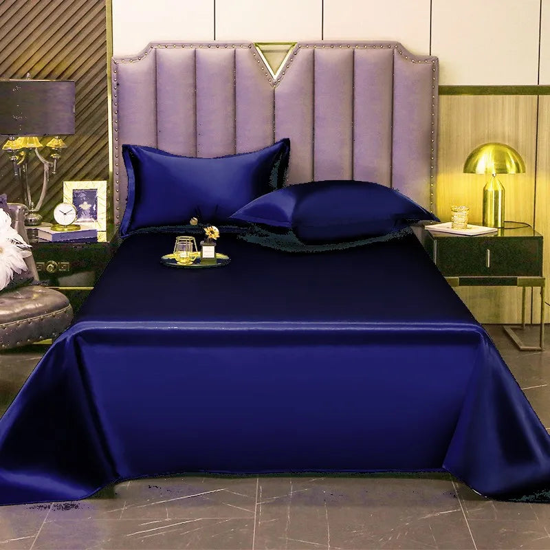 High End Satin Sheets, Soft And Comfortable Solid Color Sheets, Luxurious Single And Twin Bed Sheets