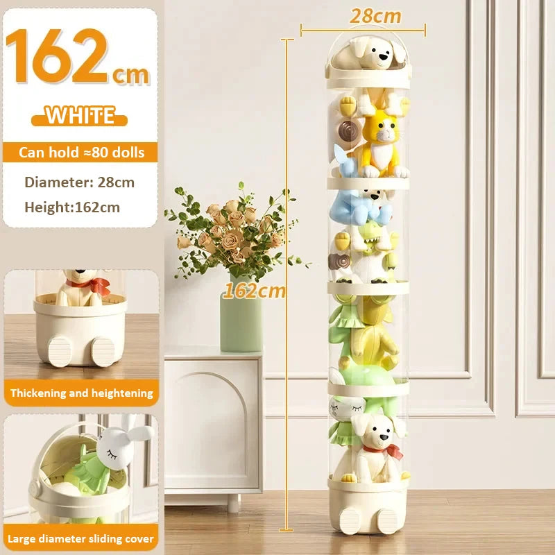 Doll Storage Box 162cm 107cm Toys Organization Plush Toy Storage Tube Transparent Storage Barrel Children's toy Organizer