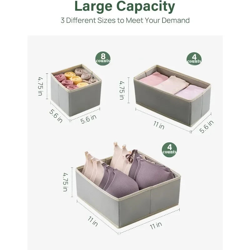 16 Pack Drawer Organizer Clothes, Dresser Drawer Organizers for Clothing Fabric Foldable Closet Organizers and Storage Bins
