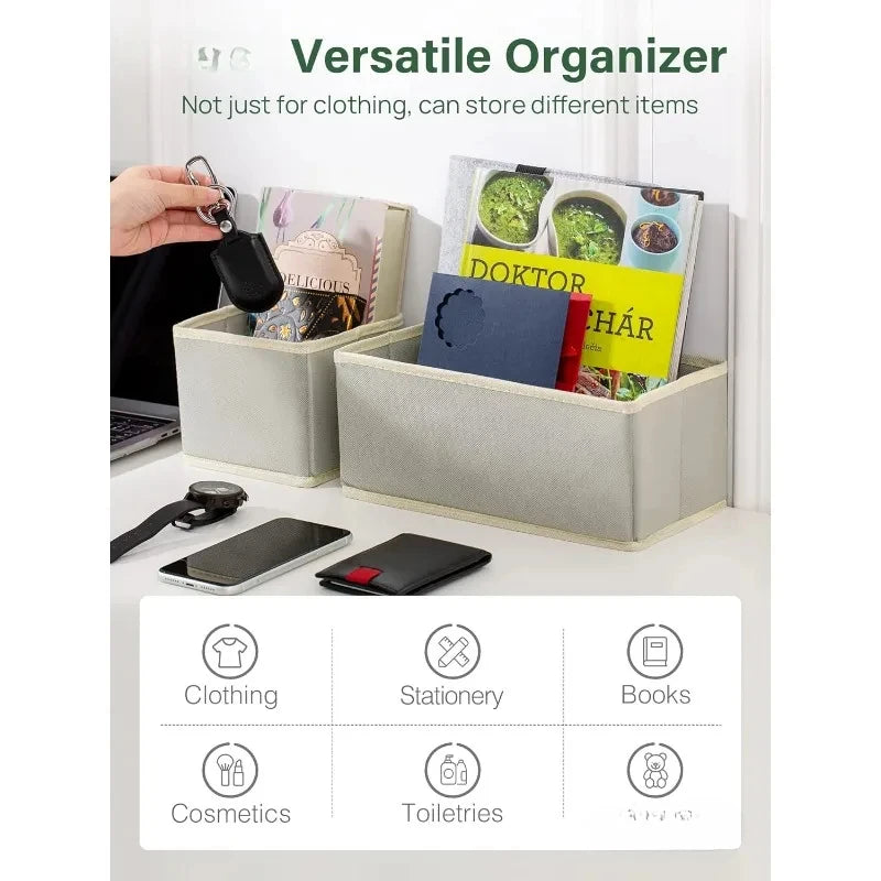 16 Pack Drawer Organizer Clothes, Dresser Drawer Organizers for Clothing Fabric Foldable Closet Organizers and Storage Bins