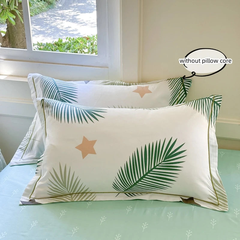 3pcs Leaves Duvet Cover Set Pillowcases No Filling no flat sheet Twin Single Queen King Size Girls Bedding Linen