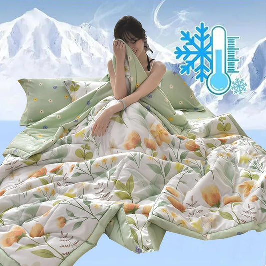Fashion Skin-friendly Summer Cool Blanket Comfortable Lightweight Air Condition Comforter Machine Washable Quilt for Adults Kid