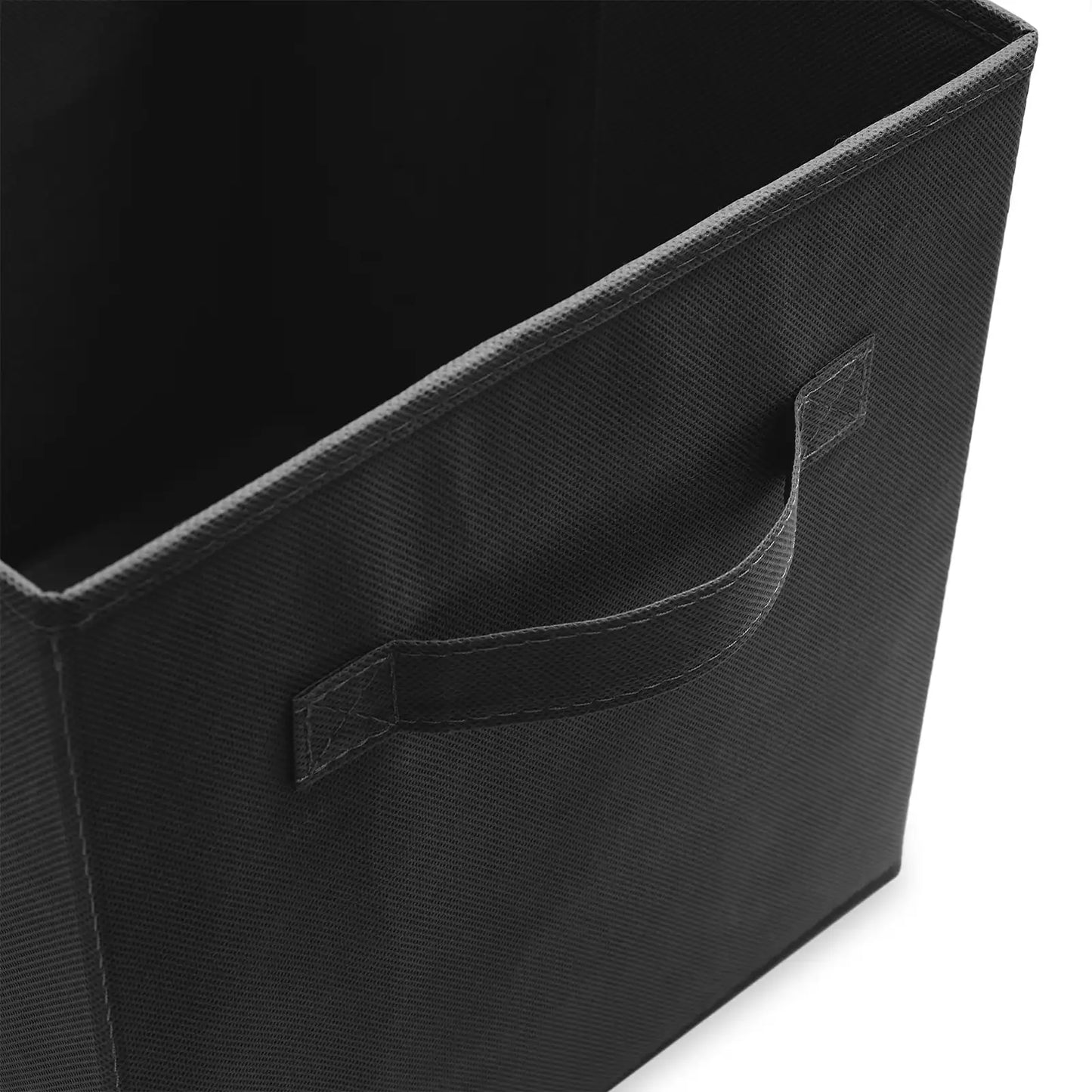 Set of 12 Fabric Storage Cube Bins, Black - 11" Collapsible Foldable Cloth Baskets for Shelves and Cubby Organizers