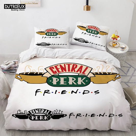 New Friends Sets Duvet Cover With Pillowcase Twin Full Queen King Double Single Size Duvet Cover Women Adults Teens Bedding Set