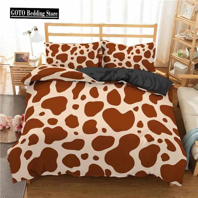 Bamboo Fiber Luxury Comforter Cover Gold Leopard Print Bedding Set Duvet Cover + Pillowcases 15 Colors Bed Spread Set Complete