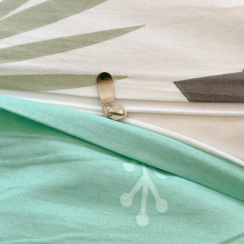 3pcs Leaves Duvet Cover Set Pillowcases No Filling no flat sheet Twin Single Queen King Size Girls Bedding Linen