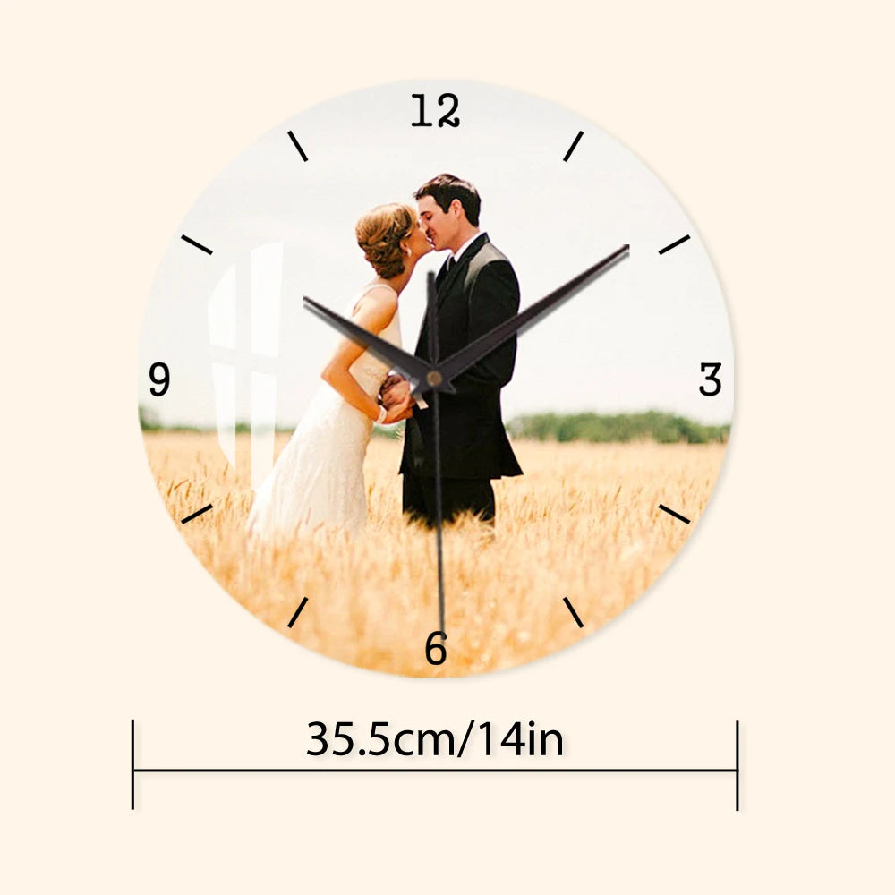 Send Photos Custom Art Clock Art Wall Clock Home Fashion Decoration Silent Quartz Clock Family  Gift 12 "- 14"