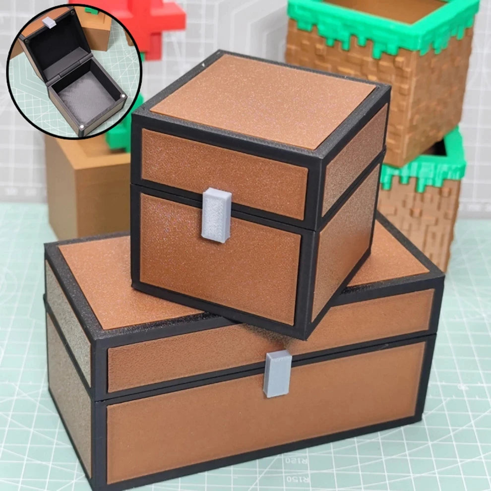 MC Storage Box Magnetic Pixel Cute Jewelry Organizer Mini Toy Trinket Case Block Style Desktop Decoration Sandbox Game Fans