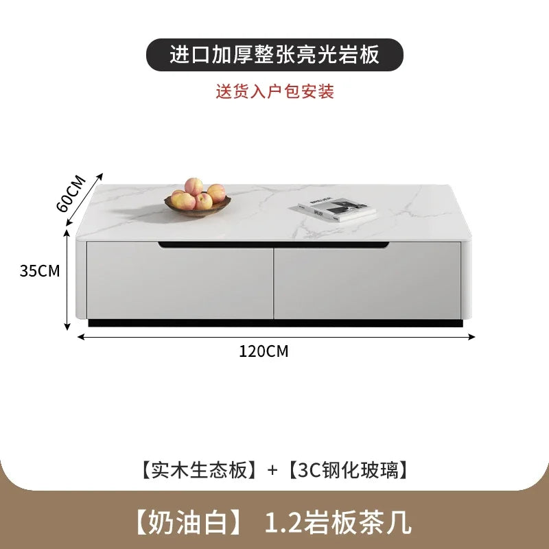 Aesthetic Luxury Coffee Table Design Minimalist Glam Square Coffee Tables Modern Storage Tavolino Salotto Living Room Furniture