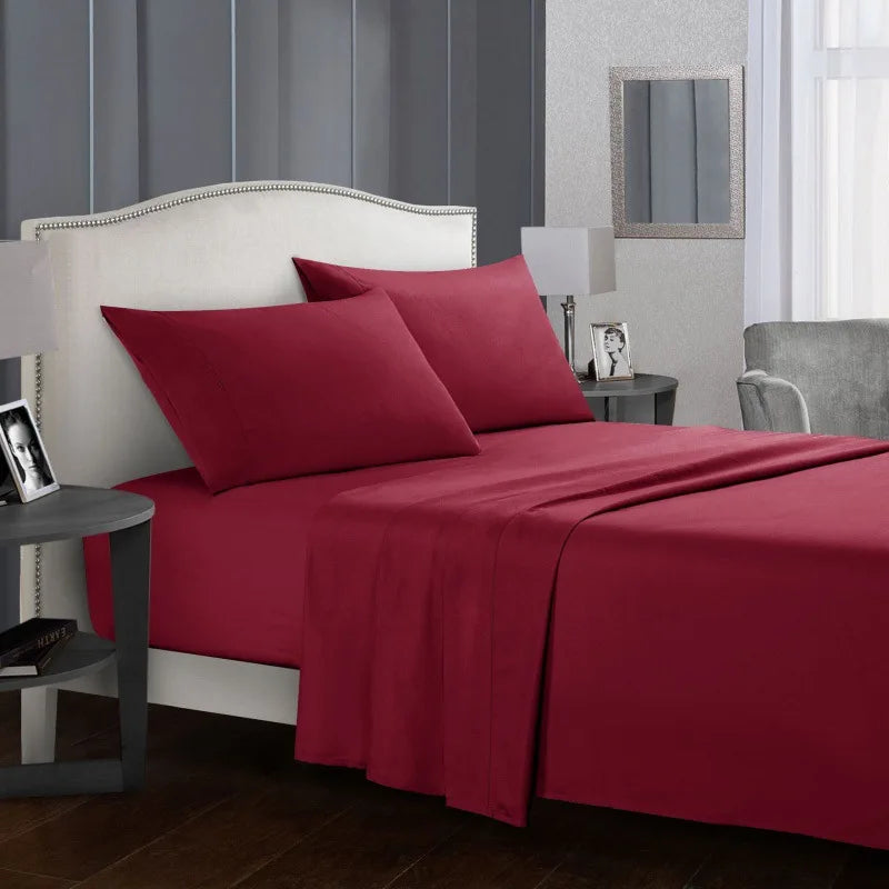 Bed linen set Full sheet sets mattress cover flat sheet fitted sheet pillowcases Solid Bedding Double Twin Full Queen King Size