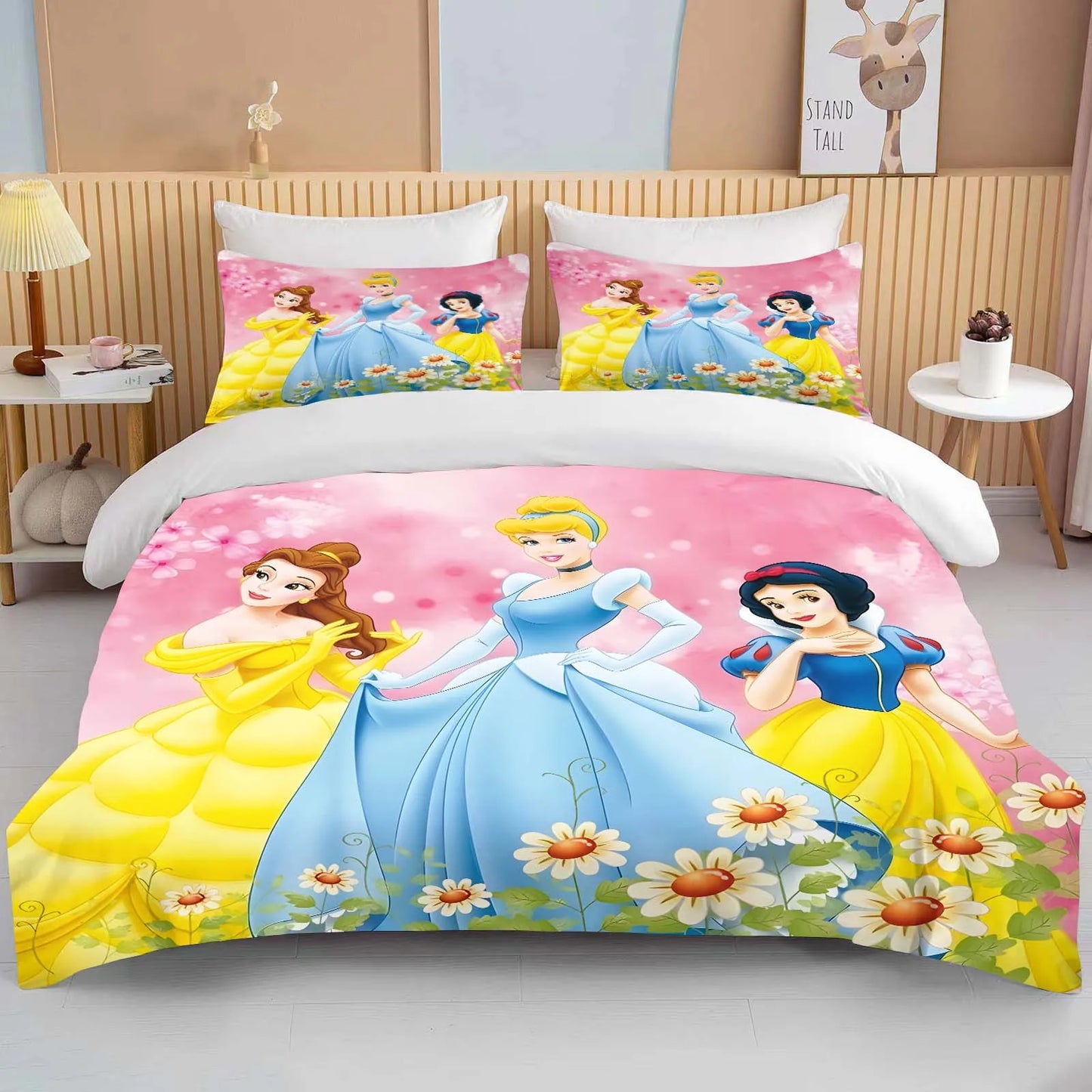 10 Sizes Disney Princess Printed Bedding Set Cartoon Anime Microfiber Bed Set Pillowcase Adult Bed Cover Bedroom Bed Set Duvet
