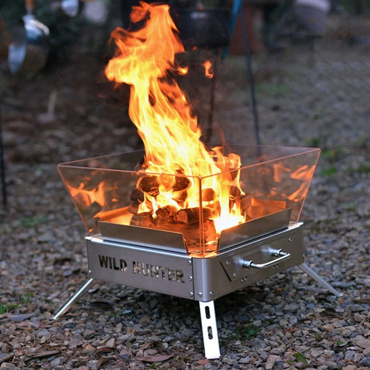 Smilodon-Camping Stainless Steel Folding Bonfire Stove Portable Wood Burner Campfire Furnace Outdoor Fire Wood BBQ Stove
