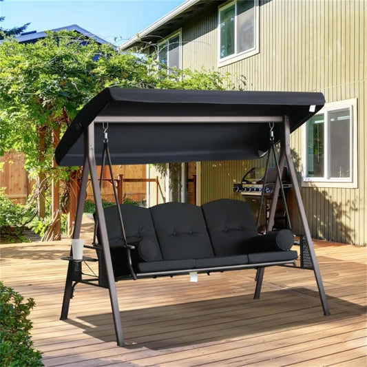 3 outdoor terrace swings, detachable cushions, pillows, suitable for porch, terrace, garden, porch swings with brackets