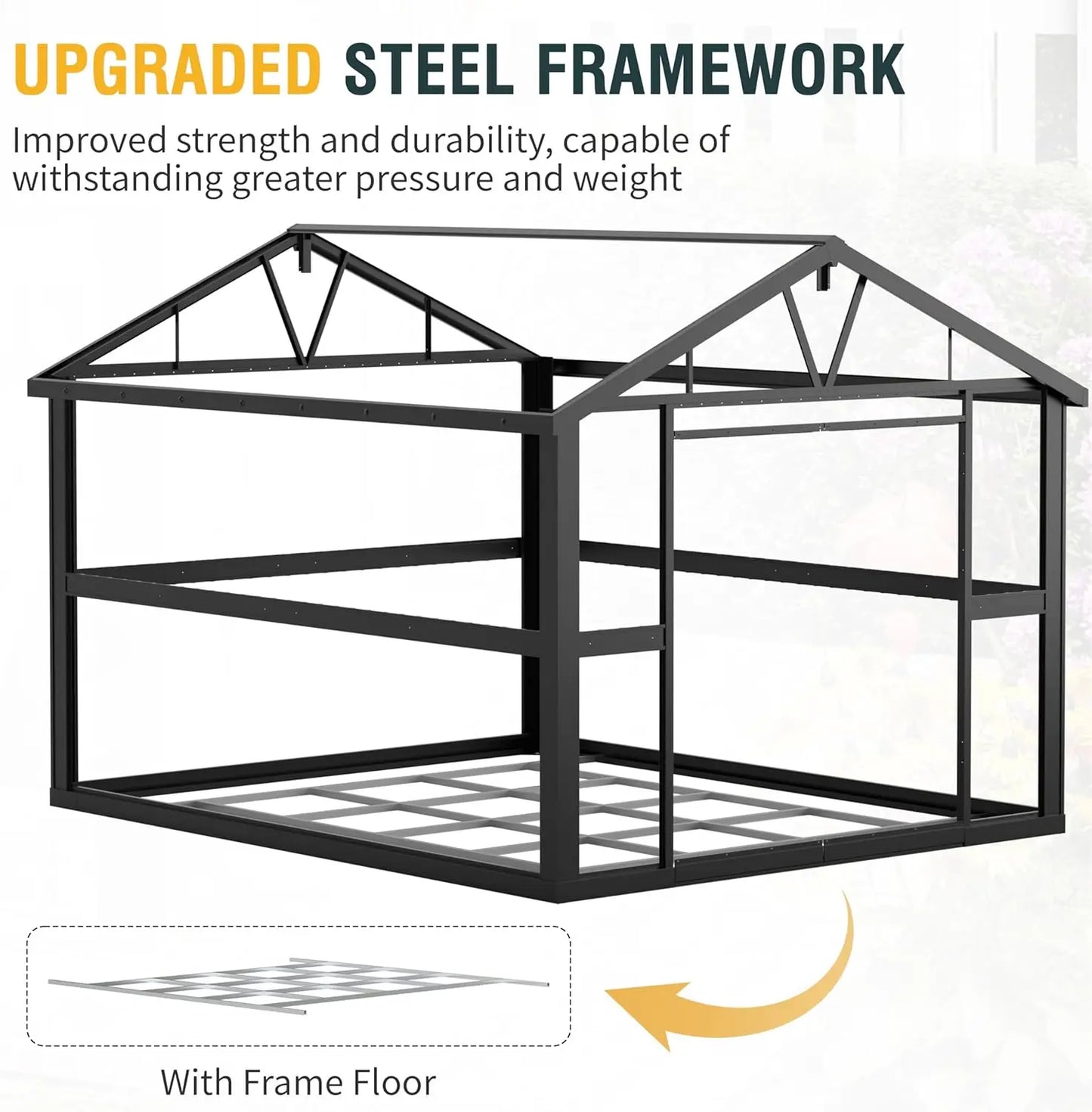 10x12 Ft Outdoor Storage Shed, Large Metal Shed with Floor, Lockable Doors Outside Steel House Ideal for Garden Tool Storage