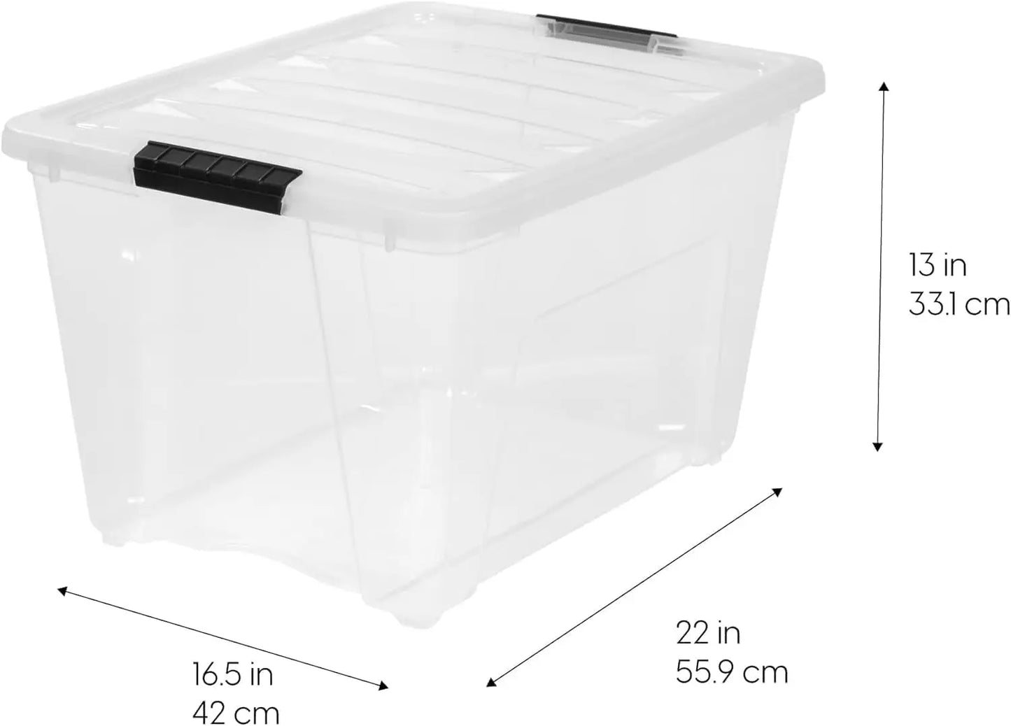 54 Qt Stackable Plastic Storage Bins with Lids, 6 Pack - BPA-Free, Made in USA - See-Through Organizing Solution,