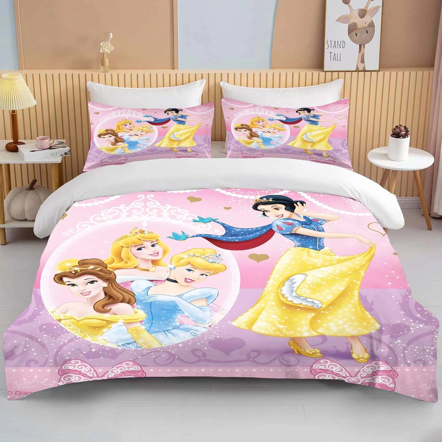 10 Sizes Disney Princess Printed Bedding Set Cartoon Anime Microfiber Bed Set Pillowcase Adult Bed Cover Bedroom Bed Set Duvet