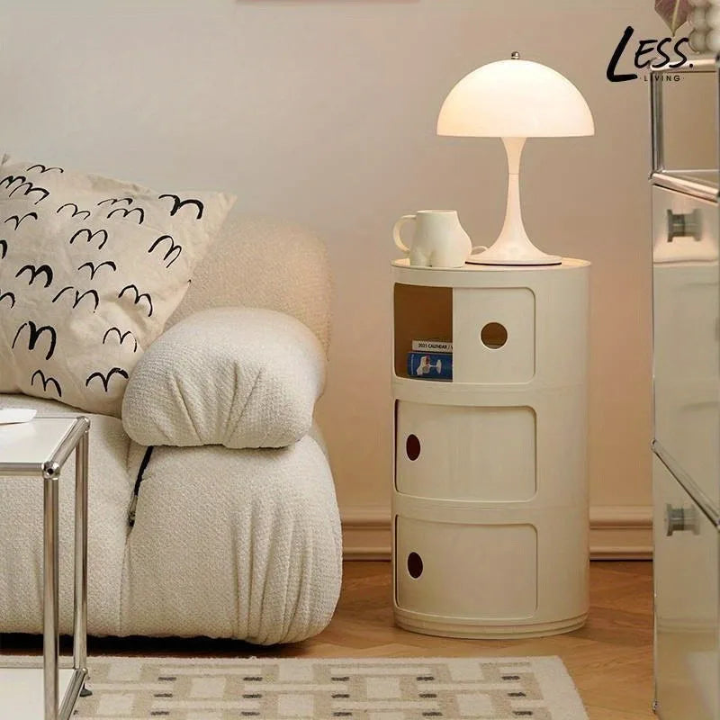 Round bedside table nordic plastic Bedside cabinet for bedroom small side end table nightstand Storage locker