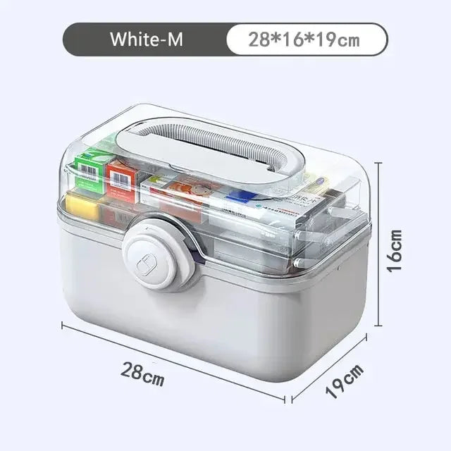 3 Layers Large Capacity Medicine First Aid Kit Medicines Split Multi-Layer Storage Boxes Portable Plastic Medical Box Household