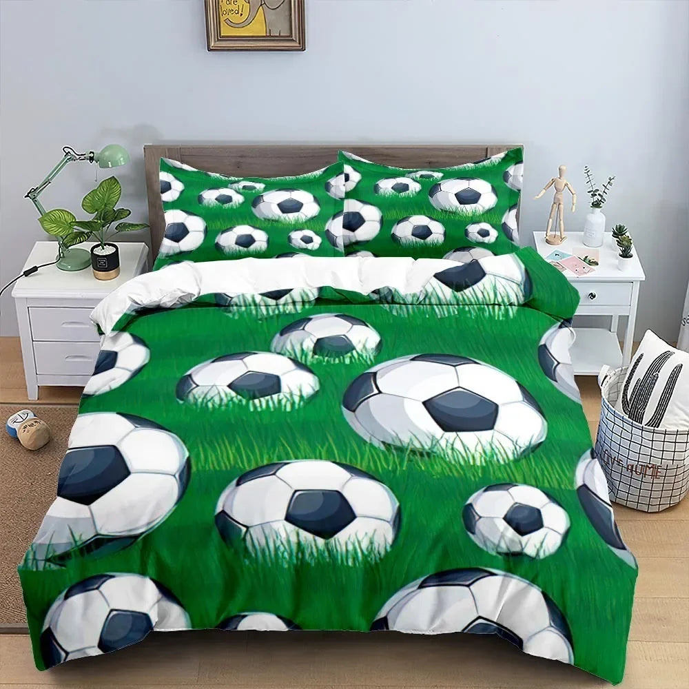 Cool Football Soccer 3D Bedding Set Duvet Cover Pillowcases Comforter Bed Linen Room Decor For Boys Gift Twin Queen King Size
