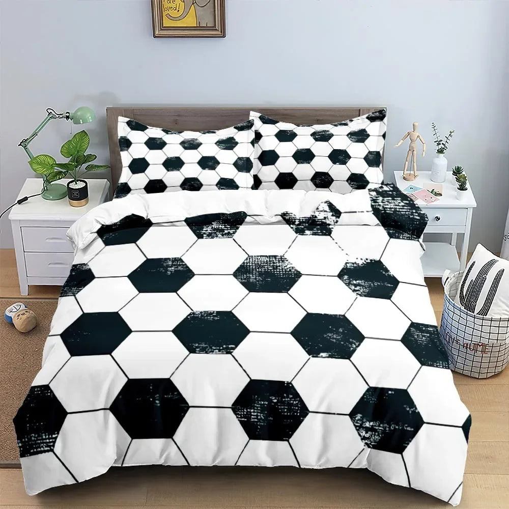 Cool Football Soccer 3D Bedding Set Duvet Cover Pillowcases Comforter Bed Linen Room Decor For Boys Gift Twin Queen King Size