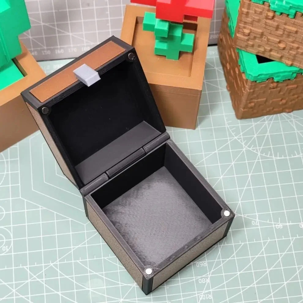 MC Storage Box Magnetic Pixel Cute Jewelry Organizer Mini Toy Trinket Case Block Style Desktop Decoration Sandbox Game Fans