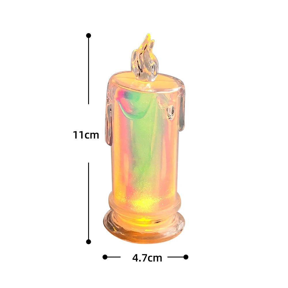 LED Candles Crystal Lamp Led Flameless Candles Operated Pillar Candles with Realistic Flame Light Desk Lamp Decorative Candles