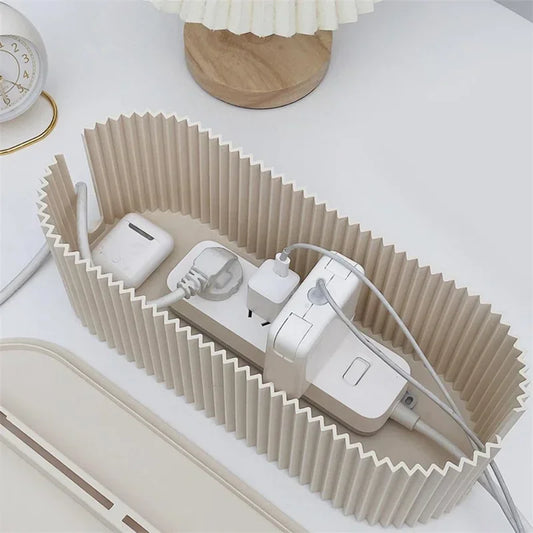 Plastic  Practical Bedroom Tabletop Socket Cable Storage Case Easy to Use Cable Storage Box Portable  Daily Use