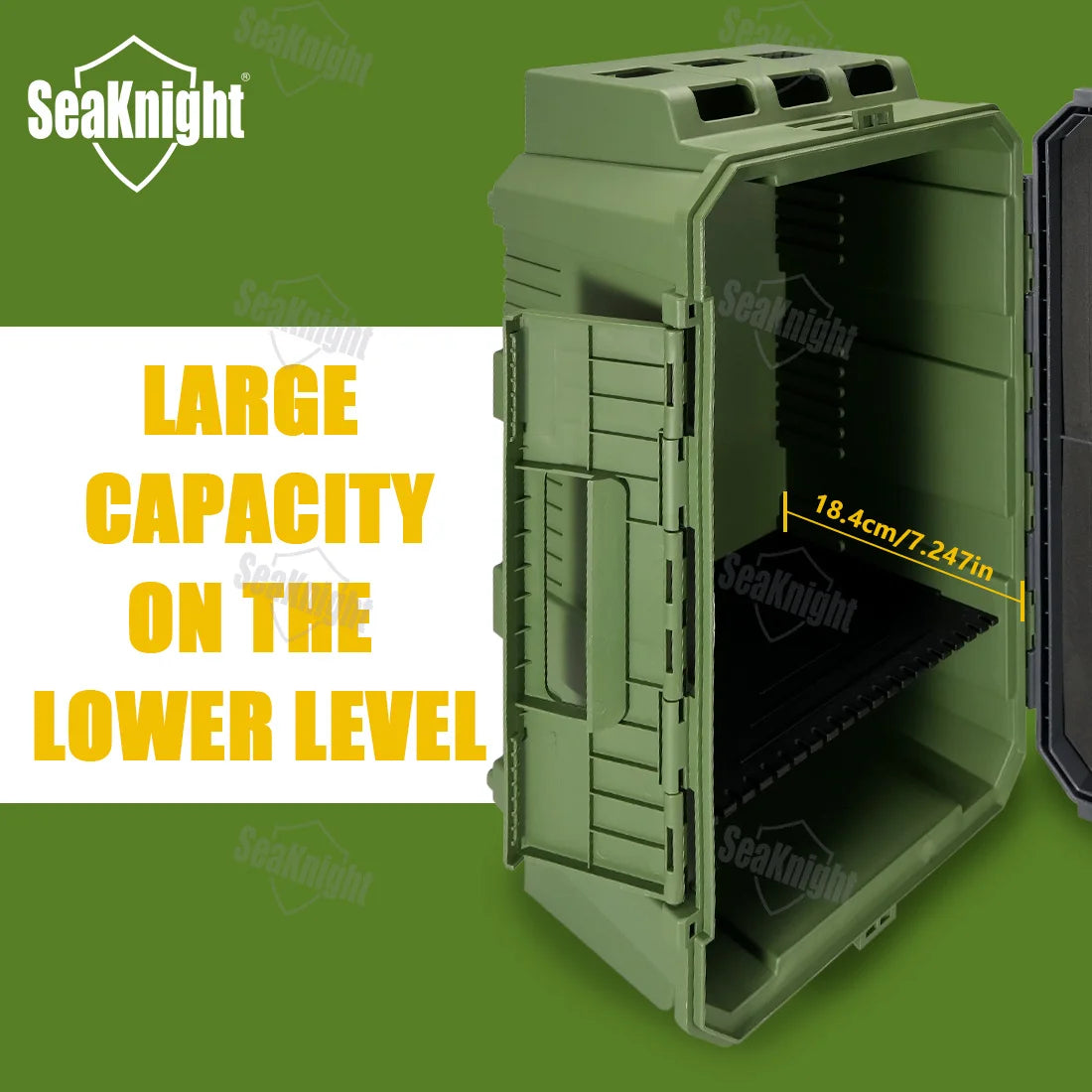 SeaKnight Brand 20L Fishing Tackle Box SK05 Double Layer Large Capacity Hard Fishing Storage Box Multifunctional Case Rod Holder