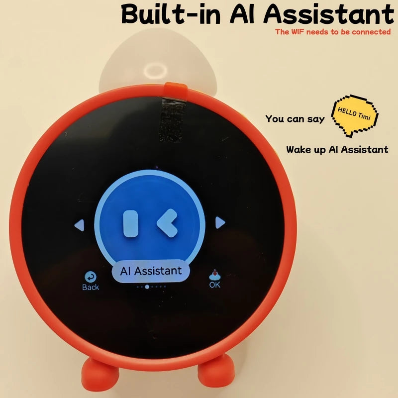 Multi-functional Cartoon Alarm Clock Multi-theme Built-in AI Engine Assistant Support WIFI Online Upgrade Fun Gift Room Decor