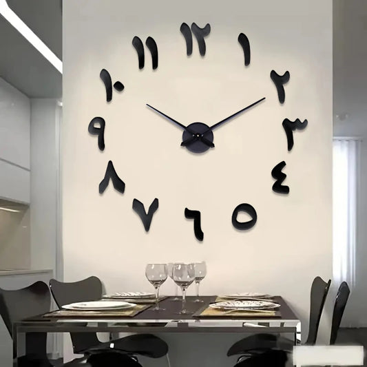 Large wall clock mirror material digital home wall art decoration clock suitable for living room and study wall decoration