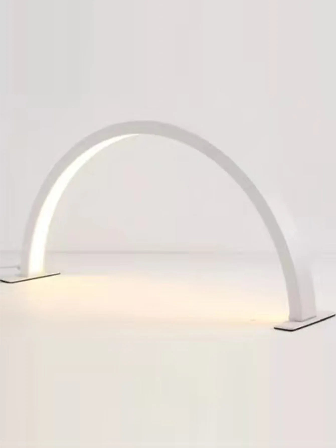 White/Pink Half Moon Nail Lamp,USB Push Button Plug Desk Lamp for Nail Fill Lighting,Dresser,Nightstand,Single Color White Light