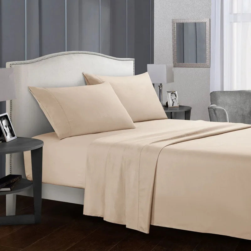 Bed linen set Full sheet sets mattress cover flat sheet fitted sheet pillowcases Solid Bedding Double Twin Full Queen King Size