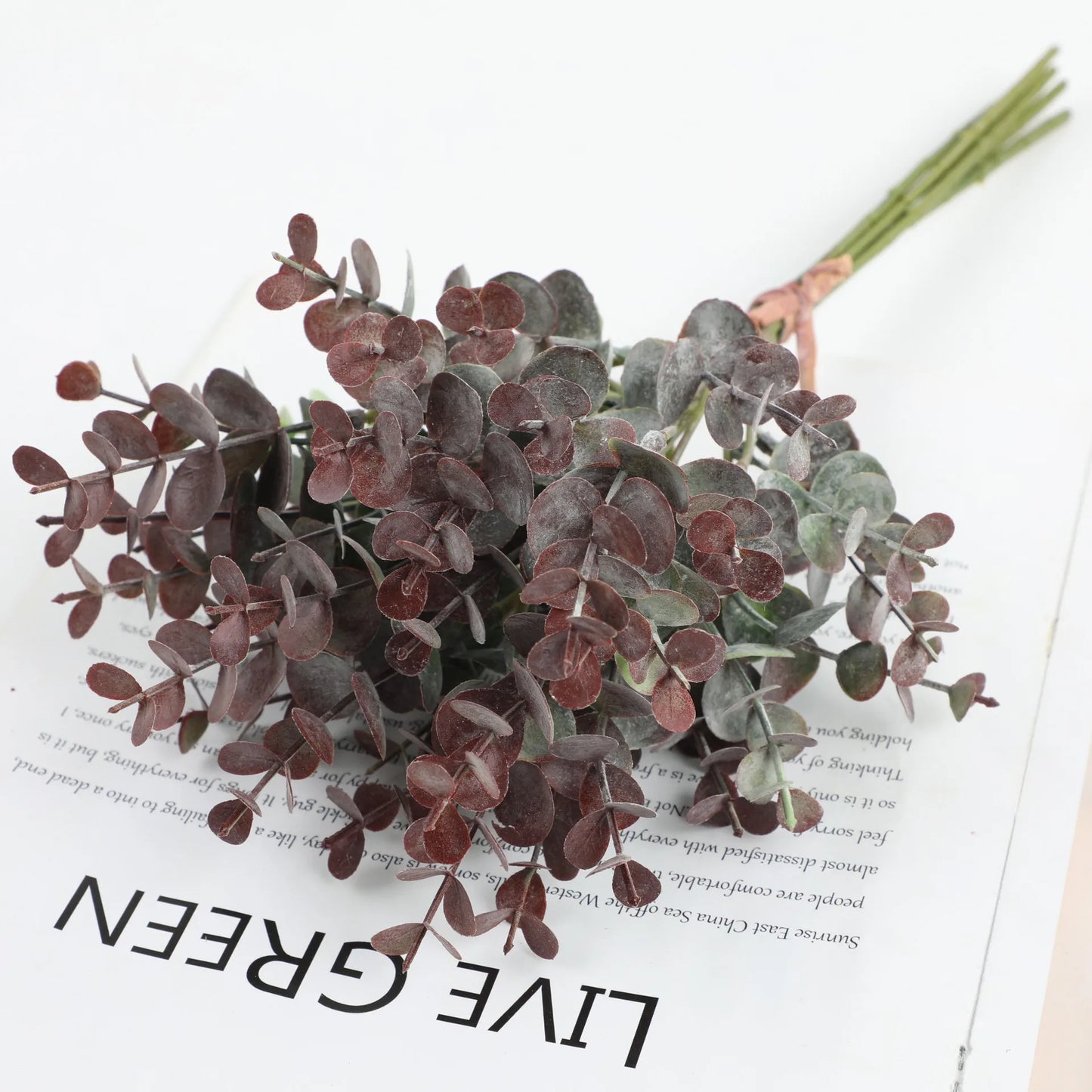 6PCs Artificial Eucalyptus Branches Fake Green Plant Eucalyptus Bouquet for DIY Flower Arrangement Wedding Party Home Decor