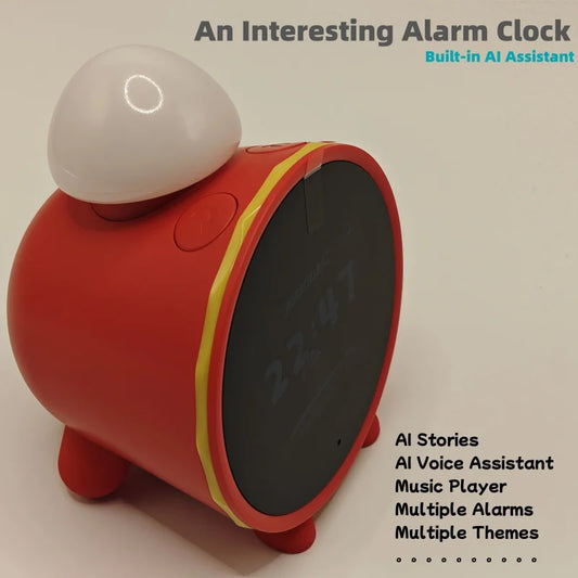 Multi-functional Cartoon Alarm Clock Multi-theme Built-in AI Engine Assistant Support WIFI Online Upgrade Fun Gift Room Decor
