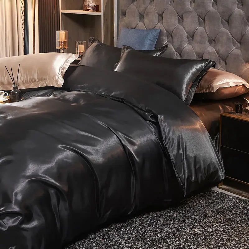 3/4pcs Luxury Rayon Satin Bedding Set Duvet Cover Set Single Double King Size Bedding Kit 2pcs/3pcs/4pcs Bed Cover Bed Linen Set