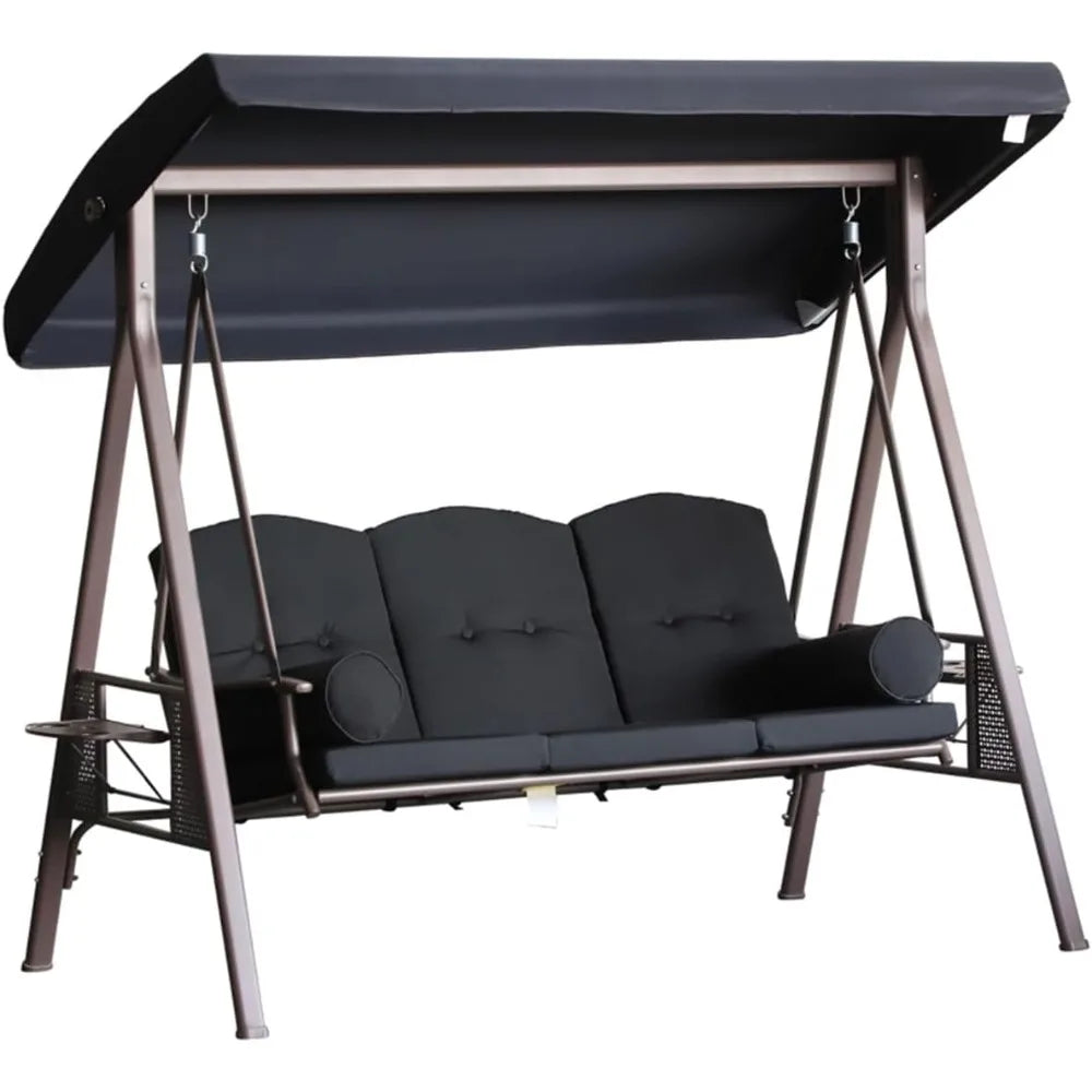 3 outdoor terrace swings, detachable cushions, pillows, suitable for porch, terrace, garden, porch swings with brackets