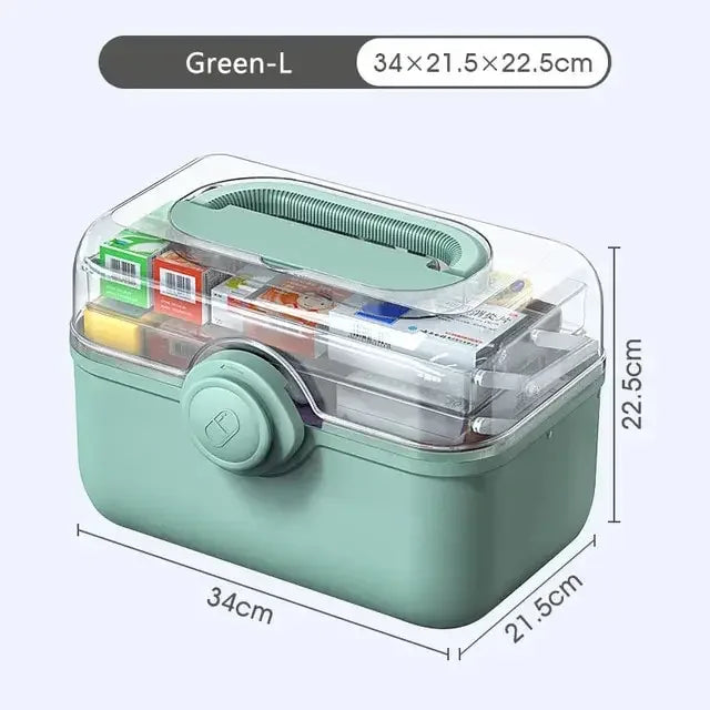 3 Layers Large Capacity Medicine First Aid Kit Medicines Split Multi-Layer Storage Boxes Portable Plastic Medical Box Household