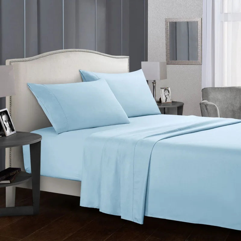 Bed linen set Full sheet sets mattress cover flat sheet fitted sheet pillowcases Solid Bedding Double Twin Full Queen King Size