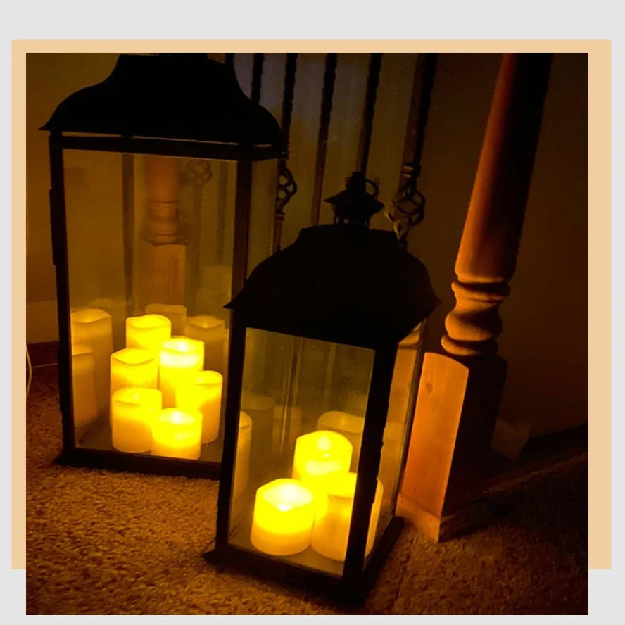 50/24PCS LED Simulation Candle with Switch Battery Tealights Candles Flameless Wedding Home Christmas Decor Candle Warm Light