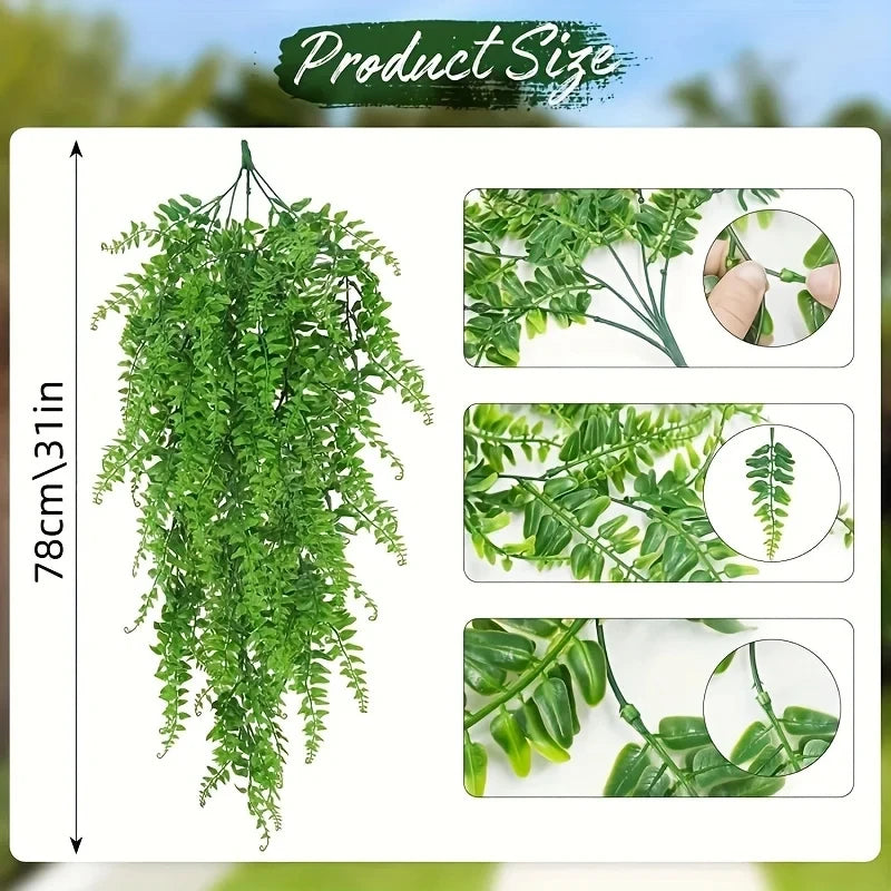 Artificial Hanging Plants for Wall Decoration, Fake Rattan Hanging Plants, Ivy Green Garland, Persian