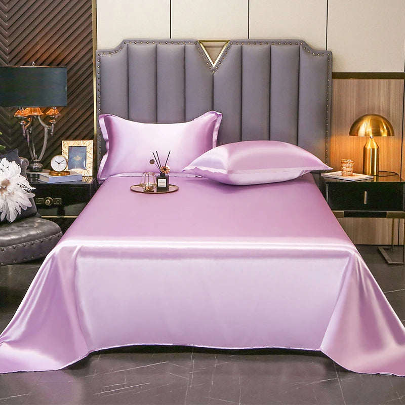 High End Satin Sheets, Soft And Comfortable Solid Color Sheets, Luxurious Single And Twin Bed Sheets