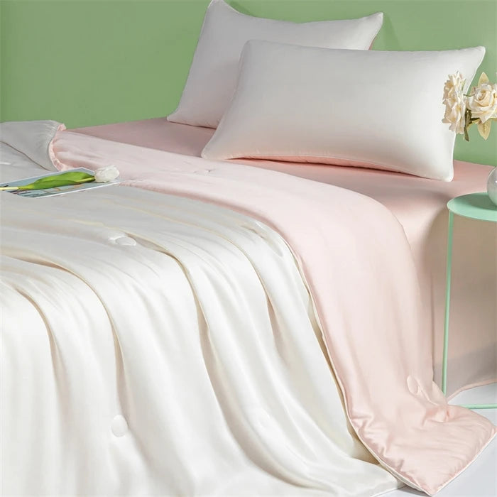 2024 Summer Cool Quilt Water Washed Ice Silk Double Sides Cooling, Cold Air Conditioning Thin Blanket, Luxury Bedding Comforter