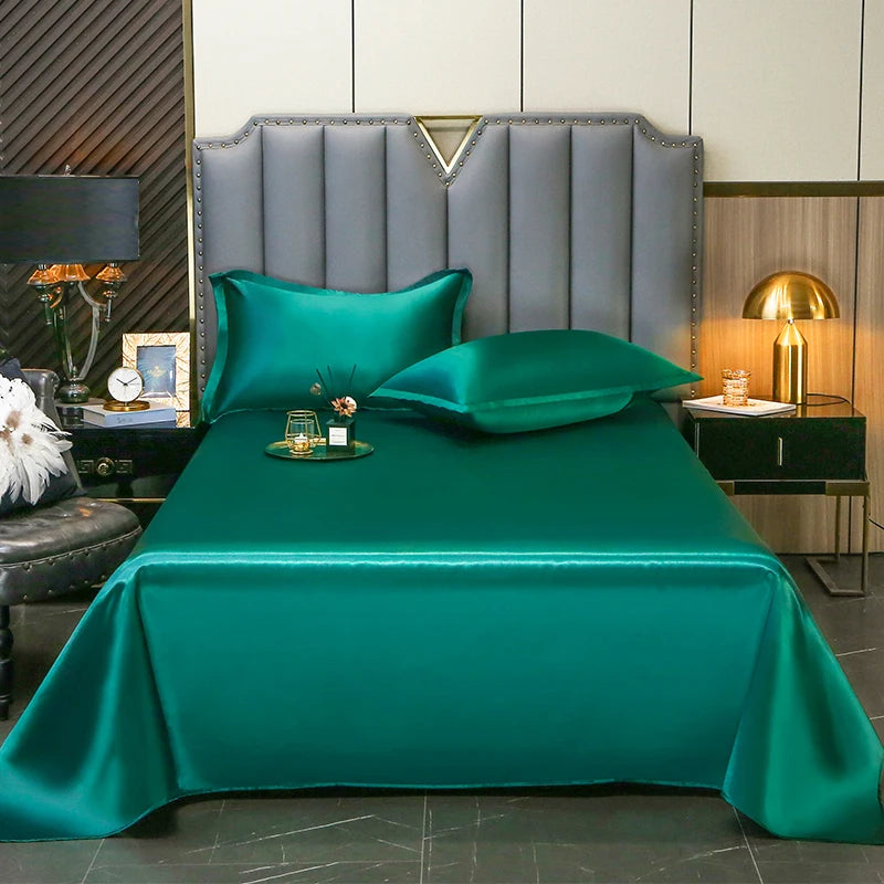 High End Satin Sheets, Soft And Comfortable Solid Color Sheets, Luxurious Single And Twin Bed Sheets