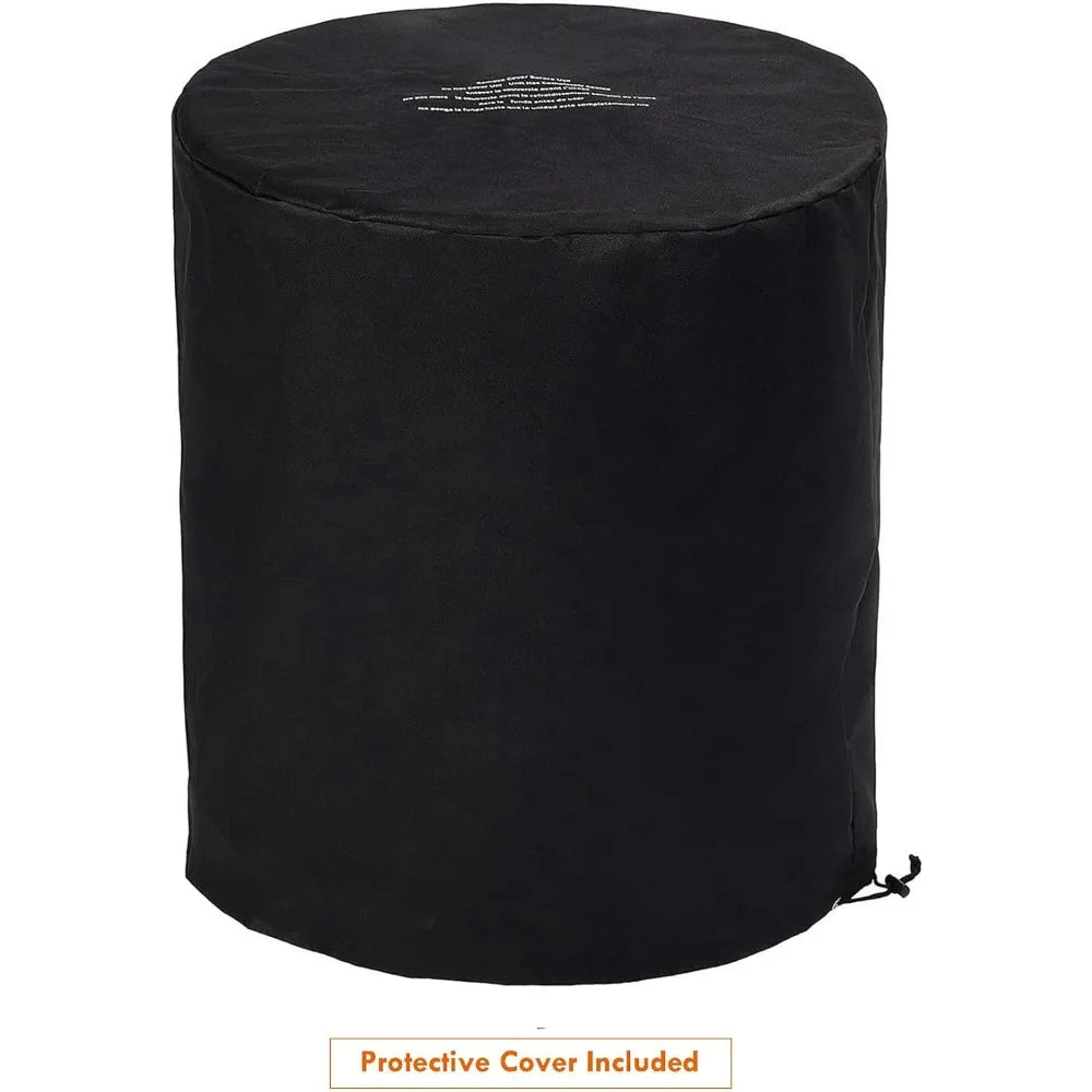 Outdoor Gas Propane Fire Pit Table, Round Porcelain Tile Top 22" Fire Bowl Column W/ 40,000 BTU Firepit Table Auto-Ignition 400D