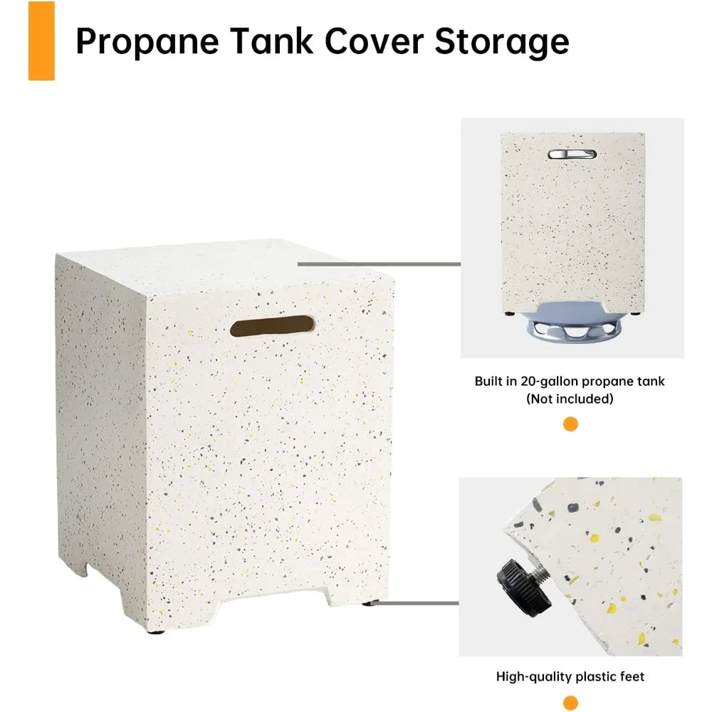 Outdoor Propane Fire Pit 40,000 BTU 28-inch Round Concrete Natural Gas Fire Table Outside Outdoor Propane Fire Pit